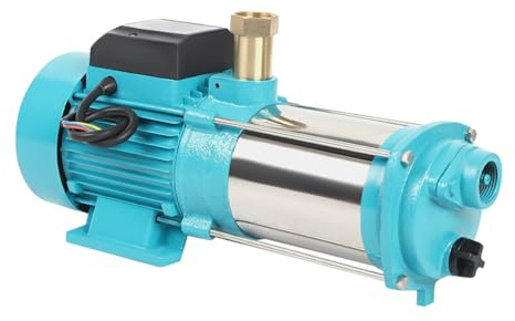 WooDerson Kreiselpumpe Selbstansaugend 9,8 Bar Edelstahl Gartenpumpe 4000l/h Mit Druckschalter Wasserpumpe 220-230V Max Höhe 98 m, Ip44 Schutzklasse, Max Ansaughöhe 8m