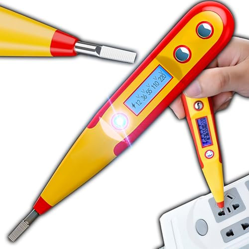 Retoo Spannungsprüfer Berührungslos, AC Stromprüfer Leitungssuchgerät mit LED Anzeige, Leitungssucher, Phasenprüfer Stromprüfer, Leitungsfinder