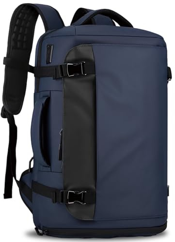 Clufar 40L Reseryggsäck med USB-laddningsport Vattentät Laptop Ryggsäck Herr 17+ tum Anti Stöld Handbagage Ryggsäck TSA Friendly Cabin för Travel Weekender Affärsresa,Blå