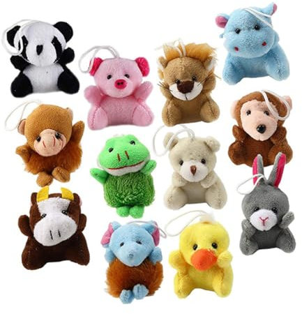 ERINGOGO 12stücke Tier Lustige Farbenfrohe Deko Schlüsselanhänger Für Taschen Rucksäcke Kreative