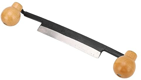 Yinhing Straight Draw with Double Slip Wooden Handle Incisive Tungsten Steel Ideal Draw Shave Tool for Debarking Carpentry and Woodworking Projectsa Draw, bark Stripping Tool