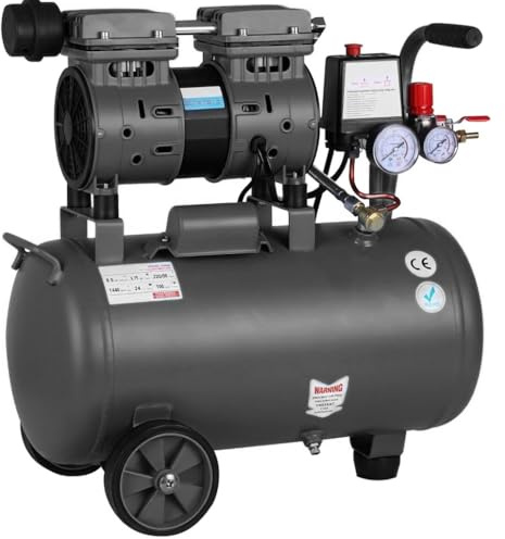 Compresor de aire profesional con certificado CE SILENCIOSO, 24 litros 550W 8 Bares