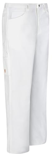 Red Kap Men's Dungaree Painter Pants, White, 40W x 30L