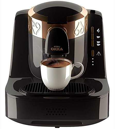 Arzum-Okka Hochwertige Moderne Türkische Mokka Maschine Kaffemaschine Schwarz/Kupfer, Farbe:Schwarz