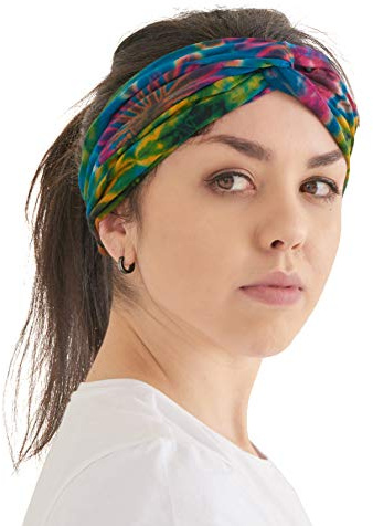 Bandeau Cheveux Homme Femme Tie Dye - Hippie Mode Turban Headband Serre Tete Chic Elastique Retro Psychédélique A
