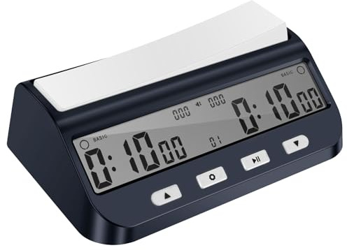 BAODBF Horloge d'échecs analogique pour Go, backgammon, horloge d'échecs analogique avec bonus et retard, alarme de compte à rebours, minuterie d'échecs pour la maison et les tournois