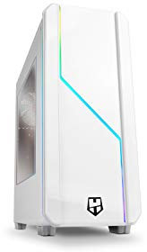 Nox Hummer MC PRO ARGB -NXHUMMERMCPROW- Caja PC, Semi-Torre, tira LED ARGB Rainbow, ventana lateral acrílica, Blanca