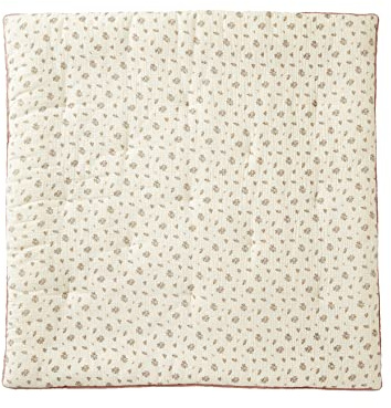 VERTBAUDET Tapis de Sol/Fond de Parc Gaze de Coton et Velours Grenier écru/Multicolore 100X100