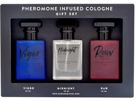 RawChemistry Pheromone Mens Cologne Gift Set - Colognes, 1 Fl Oz (Pack of 3)