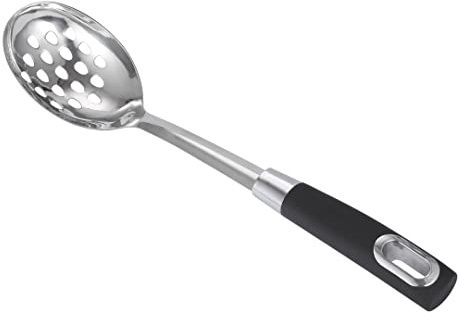 Royal Cuisine Professional Skimmer Spoon - Stainless Steel Slotted Spoon with Extra Large Bowl & Comfortable Grip Handle - Durable Food Grade Strainer Spoon for Draining & Frying