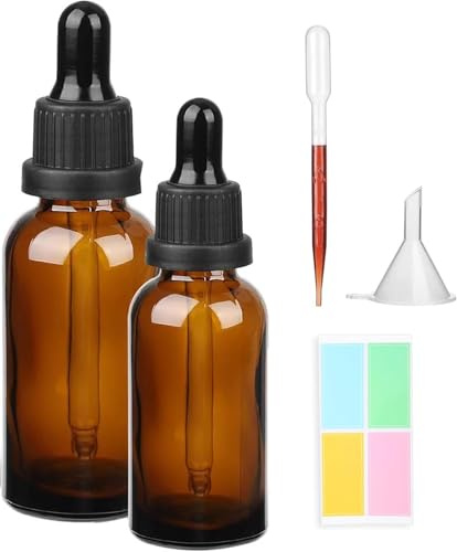 Amber glasflaska med glaspipett, 50 ml 100 ml droppflaskor påfyllningsbara för aromaterapiblandningar av eteriska oljor