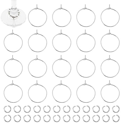 UNICRAFTALE 120 st pärlring örhänge fynd kit 316 kirurgiskt rostfritt stål vinglas berlocker ringar med 200 st bindringar pärlörhänge ringar för smyckestillverkning hantverk konst