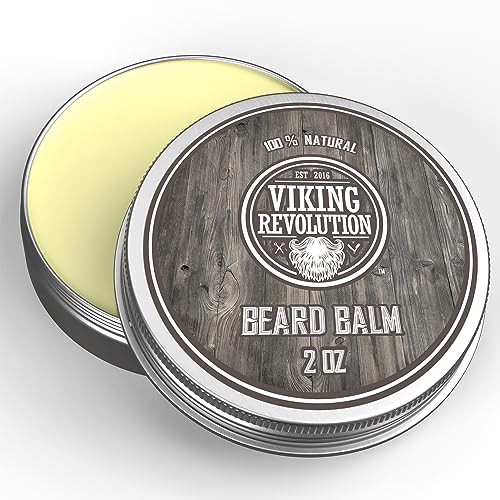 Viking Revolution - Beard Balm - Natural Beard Balm For Men With Argan & Jojoba Oils- Styles, Strengthens & Softens - Beard Wax - Gifts For Men - Citrus - 57 g