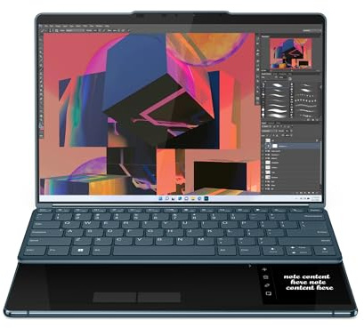 Lenovo Yoga Book 9 Gen 8 Computer portatile convertibile doppio touch screen 13,3 2,8 K OLED (Intel Core i7-1355U, 16 GB RAM, 1 TB SSD, Wi-Fi 6E, Win 11 Home), tastiera QWERTY spagnola, Tidal Teal