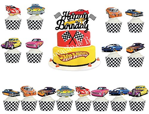 13 stycken Tårtdekorationer Racing Bilar Cupcake Toppers Racing Car Cake Topper Födelsedag Racing Bilar Cupcake Picks Racingbilar Tema Baby Shower Barn Födelsedagsfest