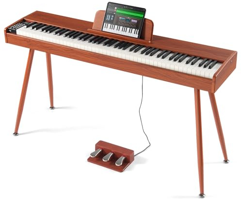 VEVOR Piano Numérique 88 Touches Piano Électrique Double Clavier & Haut-parleur, Support Piano à Quatre Pieds avec Casque, 200 Tonalités & Rythmes, Supporte Bluetooth/USB/MIDI pour Débutants