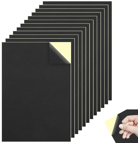 12 Stück Moosgummi Selbstklebend 1mm Schwarz EVA Schaumstoff Antirutschmatte Polster Selbstklebend Gummimatte 300x210x1mm Schaumgummi Matte Schaumstoffplatte Selbstklebender für Möbel Bastelarbeiten