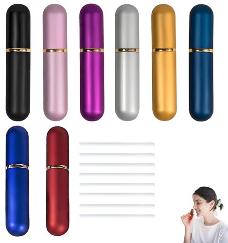 8 Stück Riechstifte für Ätherische Öle Set, Riechstifte, Wick Inhalierstift, Ätherisches Öl Tuben Aromatherapie Flasche Nasal Inhalatoren Parfüm Rohr