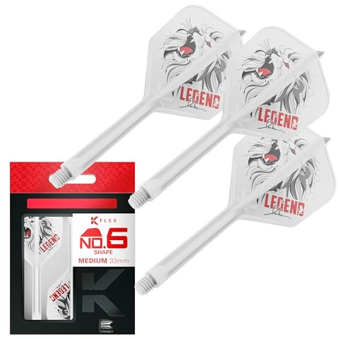 Target Japan K Flex Sistema de Plumas y Astillas para Dardos, No.6 | Paquete de 3 Kflex All In One Flight, Blanco Accesorios para Dardos Paul LIM | Varilla para Dardos K-Flex – Medio (33mm)