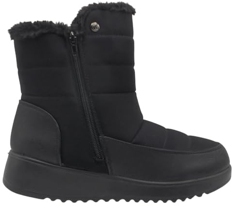 amarpies - AJH25475 Botines Mujer Invierno Cálidos, Acolchados, con Cremallera y Suela de Goma Antideslizante MUJER color: NEGRO talla: 40