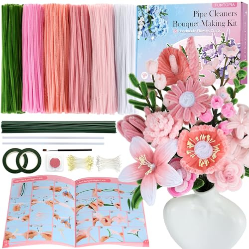 Kit De Manualidades Con 540 Limpiapipas,Set De Chenilla Para Hacer Flores
