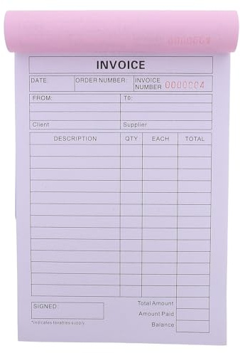 TOVINANNA Carnet de Reçus Commerciaux 2 Exemplaires sans Carbone 30 Feuilles par Bloc Format Petit Papier Kraft Support Rigide pour Suivi des Commandes Professionnelles en Petites