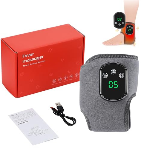 Sttlejura Rechargeable Ankle & Foot Massager with Adjustable Heat Therapy – 5-Temp Infrared, 3-Level Vibration for Pain Relief & Relaxation