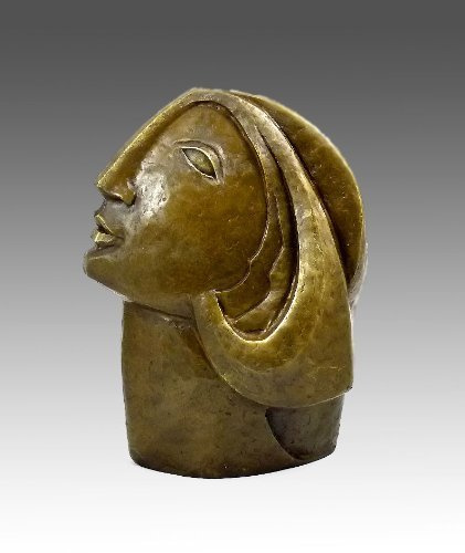 Kvinnohuvud – enligt Pablo Picasso – signerad – modern konstskulptur – bronsfigur – skulptur – dekoration – heminredning – lyx brons