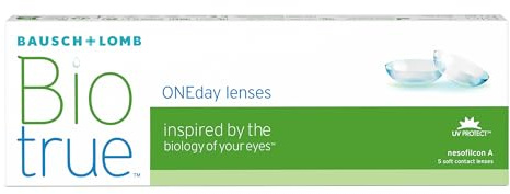 Bausch + Lomb Biotrue ONEday Tageslinsen, sphärische Kontaktlinsen, weich, 5 Stück/BC 8.6 mm/DIA 14.2 mm / -1.75 Dioptrien