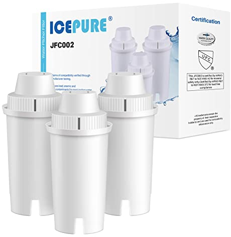 ICEPURE Wasserfilter Kompatibel mit Brita Classic OB03, Everyday, UltraMax, Metro+, XL, Mavea 107007 35557, 3 Stück