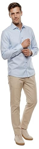 Marvelis modern passform skjorta långärmad chambray