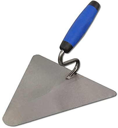 DEWEPRO Truelle Berlinoise Maçon 220 x 215 mm – Lame Acier Trempé 1,2 mm Poli Conique – Col de Cygne en S – Poignée 2K Ergonomique Antidérapante – Outil Professionnel Maçonnerie Plâtrage