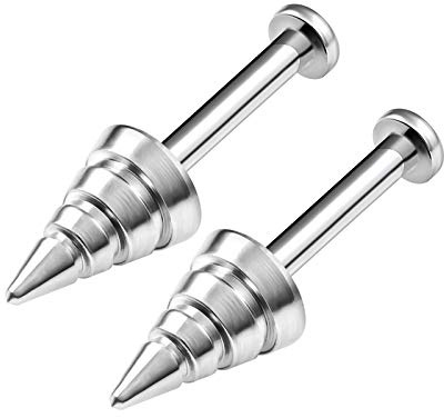 2 st stål med liten 2,5 mm rund 16 g 1/4 6 mm 4 mm räfflad borrkon fälg Marilyn Monroe örhänge labret piercing smycken 3557