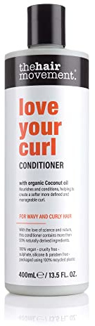 The Hair Movement | Love Your Curl Conditioner | Sulphate Free | Paraben Free | Salon Professional Anti-Frizz Cream for Hair Styling | Smoothing | Blow Dry