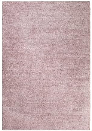 Wecon Home Kuschelig weicher Esprit Hochflor Teppich, bestens geeignet fürs Wohnzimmer, Schlafzimmer und Kinderzimmer LOFT(80 x 150 cm, Altrosa)