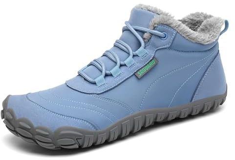 SAGUARO Scarpe Uomo Invernali Stivali da Neve Donna Caldo Stivaletti Invernali Antiscivolo Scarponi Neve Barefoot Shoes Azzurro,EU Gr.46