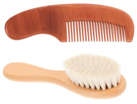 POPETPOP 2piezas Peines y Cepillos Creativos Baño De Bebés Cepillo De Baño Para Peine De Cabello De Madera Práctico Cuidado Del Hogar Recién Nacido