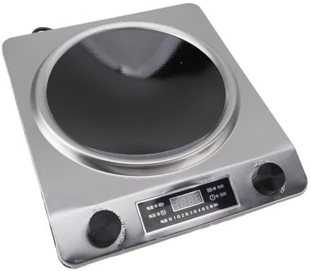 Fornello a Induzione Portatile, Fornello Singolo da Appoggio SUS Efficiente 3500 W per Cucina (Spina europea)