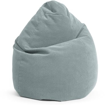 SITTING POINT only by MAGMA BeanBag COMODO XL Sitzsack mit Plüsch aus 100% Polyester - 70x110cm, Hülle waschbar, Oeko-TEX Standard-Zertifiziert, salbei