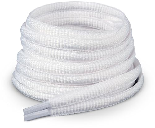Lacets Ovales 6 mm – Lacets de Remplacement Pour Chaussures et Baskets, Confortables et Durables, Faciles À Lacer, Compatibles Homme Femme Enfant, Blanc ou Noir