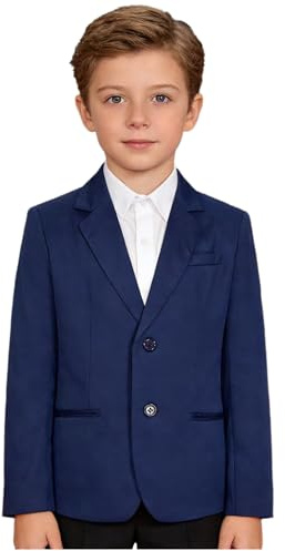 Zaldita Blazer da Gentiluomo Bambini Ragazzi Giacca Elegante a Manica Lunga Completo Suit Cappotto Formale con Risvolto Capispalla da Banchetti Festa di Compleanno