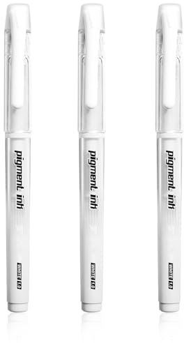 3Pcs White Gel Pens for Art, Gelly Roll Pens 1mm White Fine Liner Art Pen for Black Paper Highlighter Ink Rollerball Pens for Artists Colouring Drawing Writing Sketching