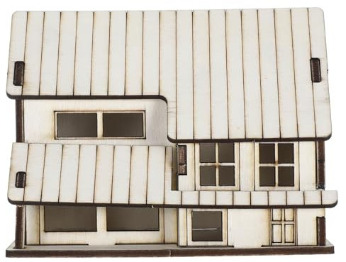 Milisten casa en Miniatura miniequipo para Mini Modelo Kit de cabaña de Troncos casa de Bricolaje Kit de maquetas Pequeña casa de Madera Modelo de casa de Madera Beige