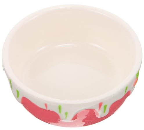 HOMSFOU Plato de Alimentación Diseño Inclinado Compacto y Acabado Liso para de Cerámica Rosa para Hámster Adecuado para Conejillos de Indias y Conejos Pequeños