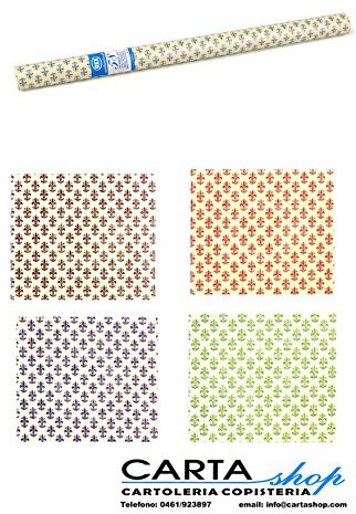 ROTOLO GIGLIO CARTA LAVABILE REX SADOCH CARTARIVESTO VARI COLORI 50 CM. X 5 METRI