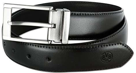 BVB (0) Borussia Dortmund Gürtel, Schwarz, Echtes Leder, 90/95 und 110/115, Saison 17/18 95