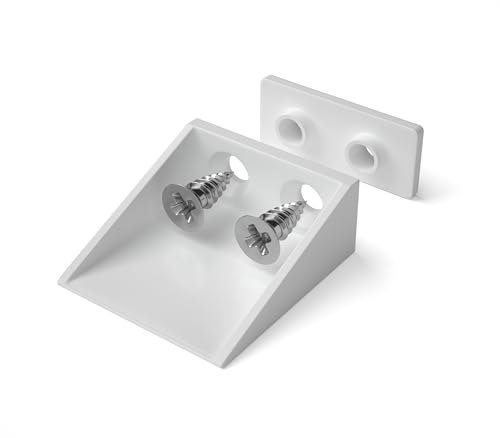 BAUHELD Lot de 8 équerres de butée pour volets roulants - Tampons d'arrêt en plastique pour volet roulant - Fabriqué en Allemagne - Butée de butée avec vis - Convient aux lamelles de volet roulant -