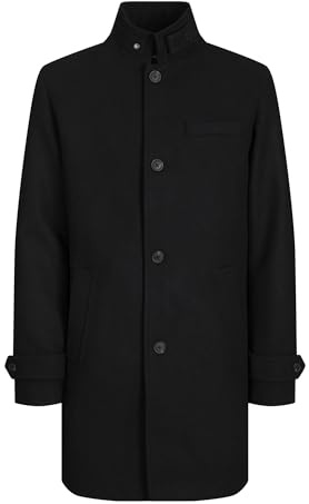 JACK & JONES Abrigo de lana Jjemelton Sn para hombre (paquete de 1), Negro, L