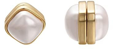 Vogem Gold Perlen Magnet Ohrringe für Damen Zarte Antiallergische Ohrstecker Non Piercing Modeschmuck 11mm