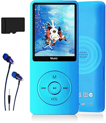 MP3-Player, Musik-Player mit 16GB Micro SD Karte, Ultra Slim Musik-Player mit eingebautem Lautsprecher, Photo Viewer, Video Play, FM Radio, Voice Recorder, E-Book Reader